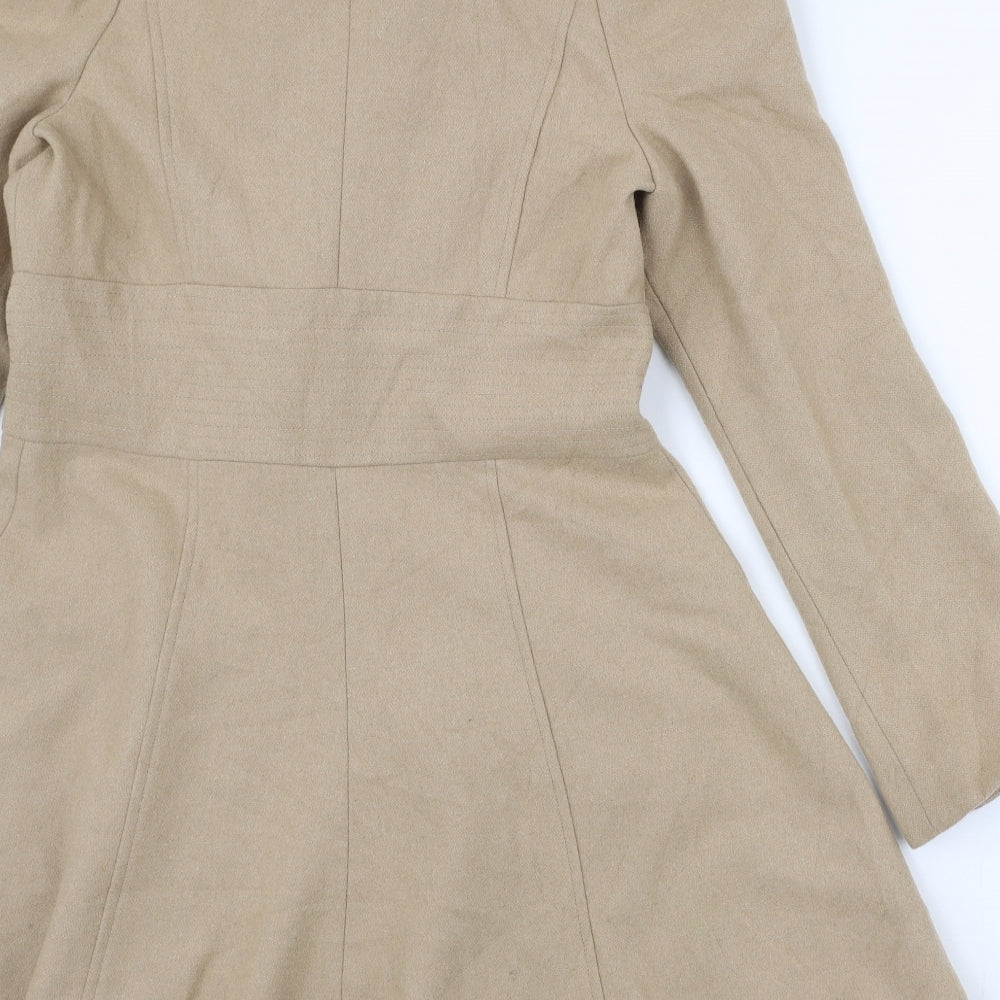 NEXT Womens Beige   Overcoat Coat Size 12  Button