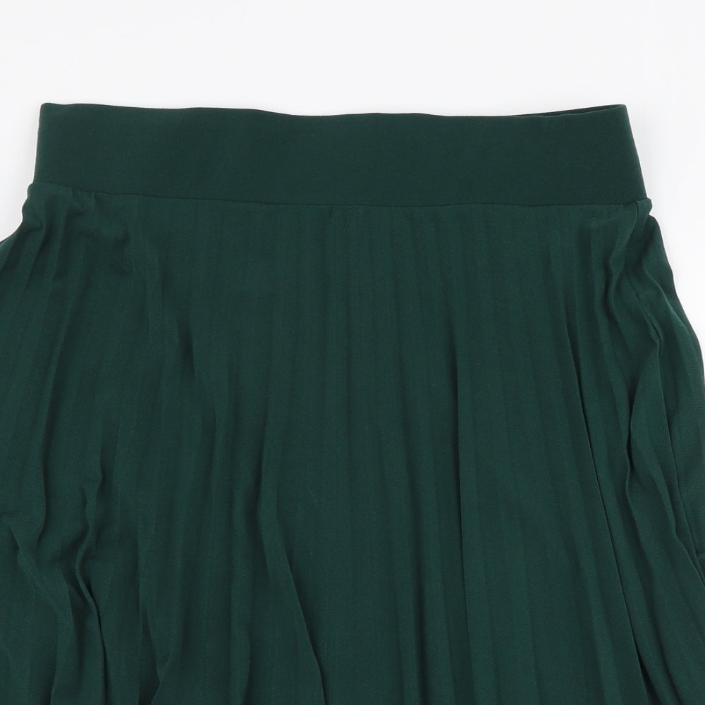 Anna Field Womens Green  Polyester Pleated Skirt Size L