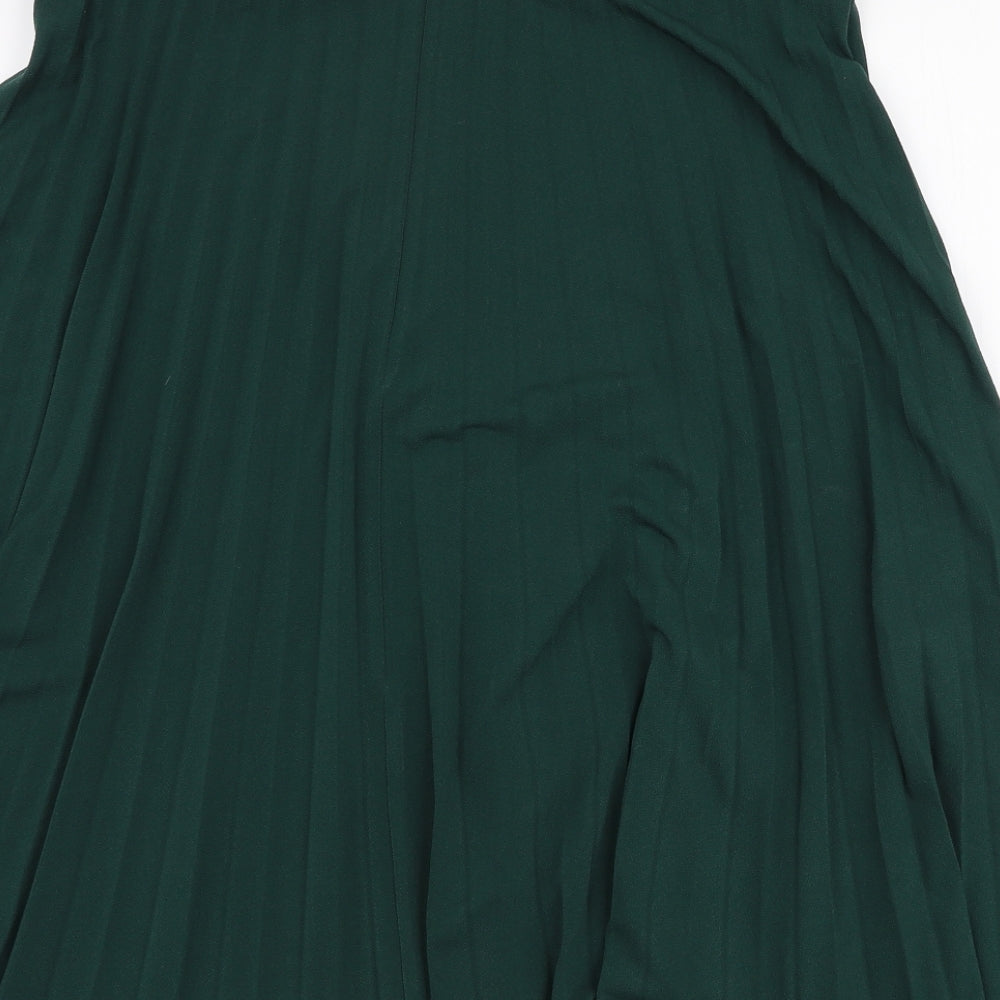 Anna Field Womens Green  Polyester Pleated Skirt Size L