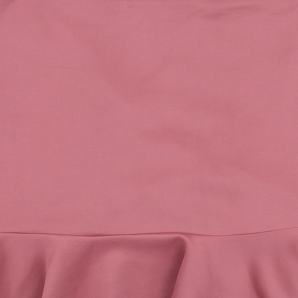 New Look Womens Pink  Polyester Flare Skirt Size 14