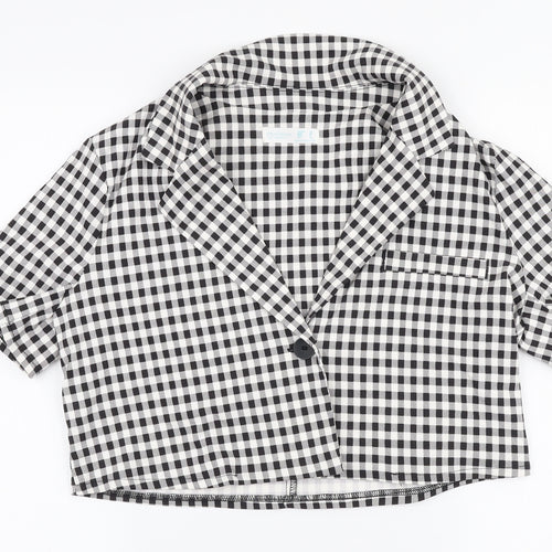 Primark Womens Black Check  Jacket  Size 10  Button