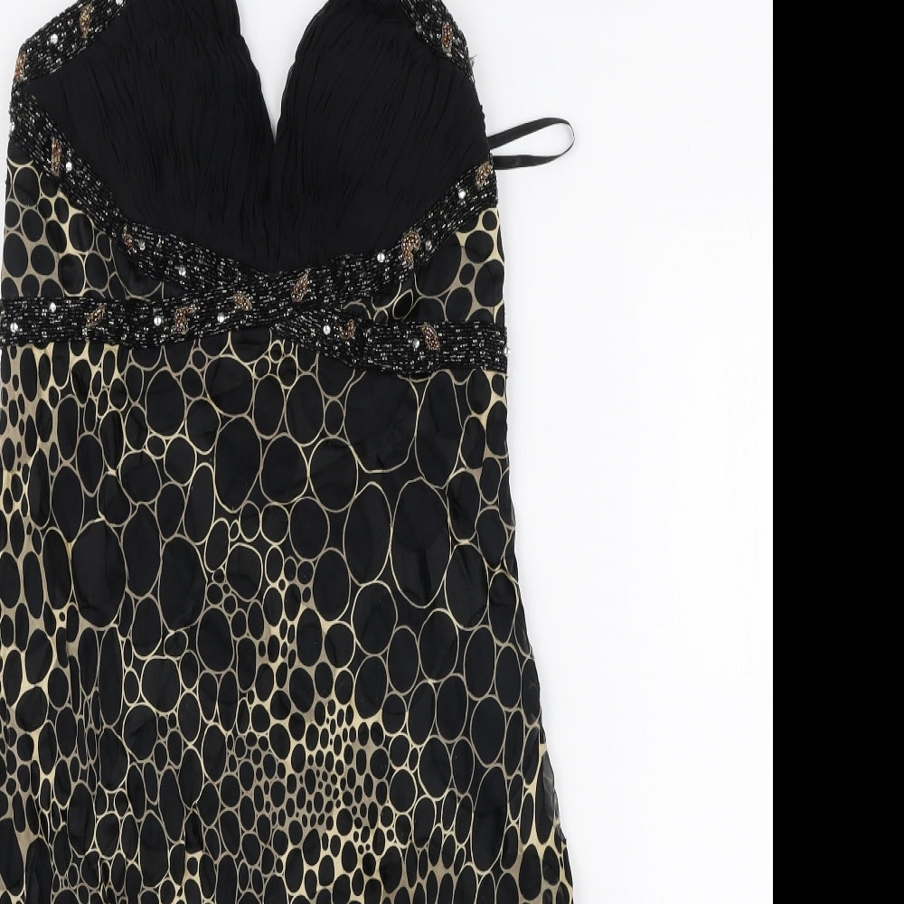 Official Womens Multicoloured Animal Print Silk Trapeze & Swing  Size 14  Halter Pullover