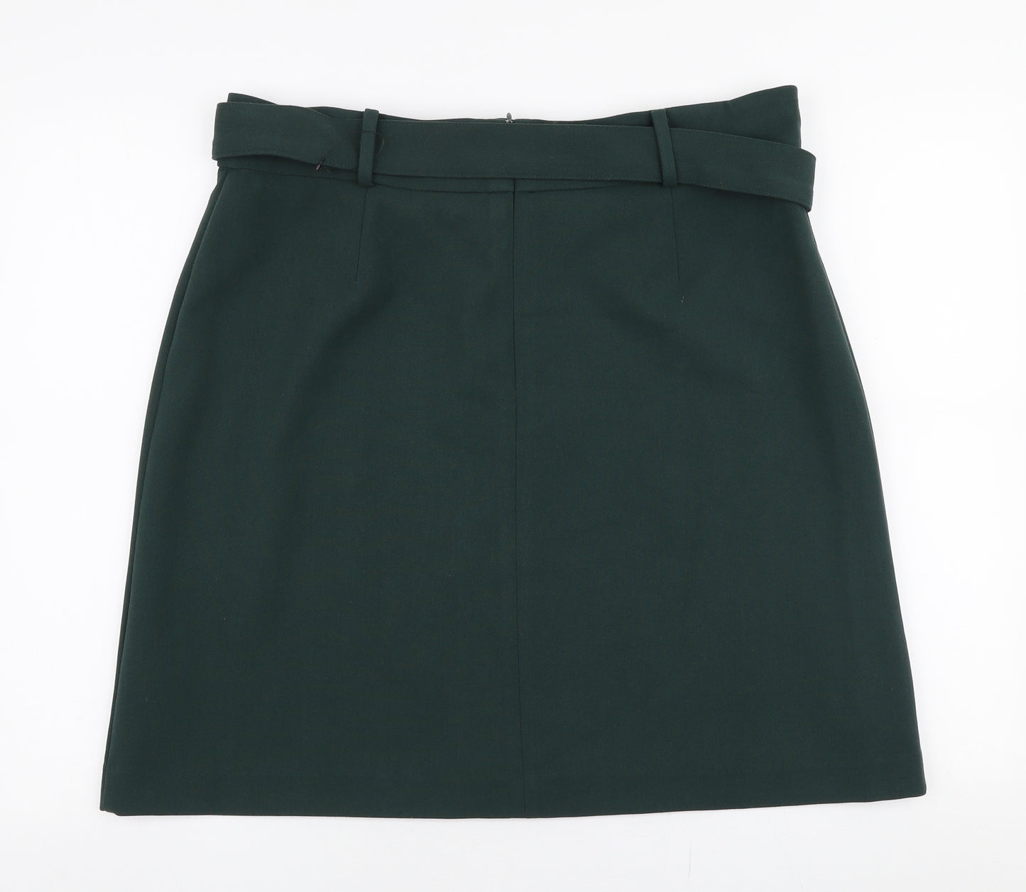 Marks and Spencer Womens Green  Polyester A-Line Skirt Size 18   Zip