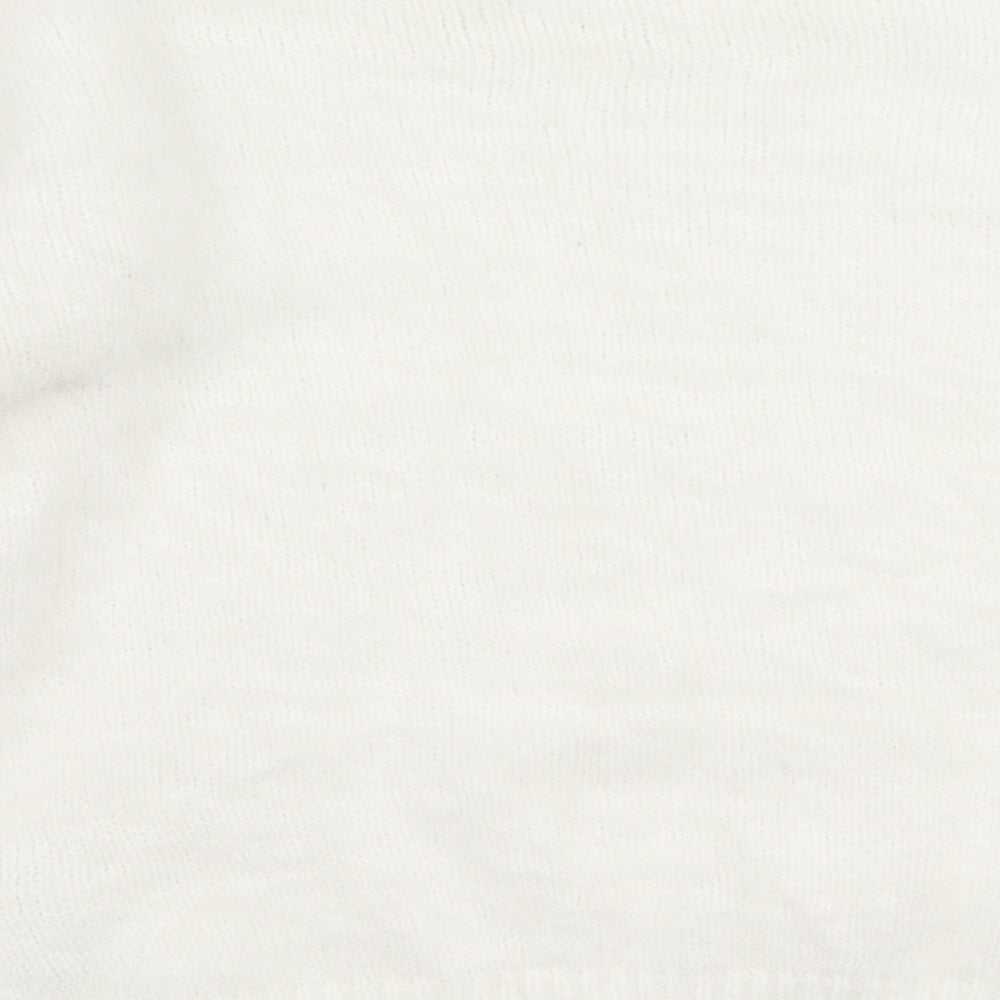 Primark Girls White Round Neck  Nylon Pullover Jumper Size 5-6 Years  Pullover