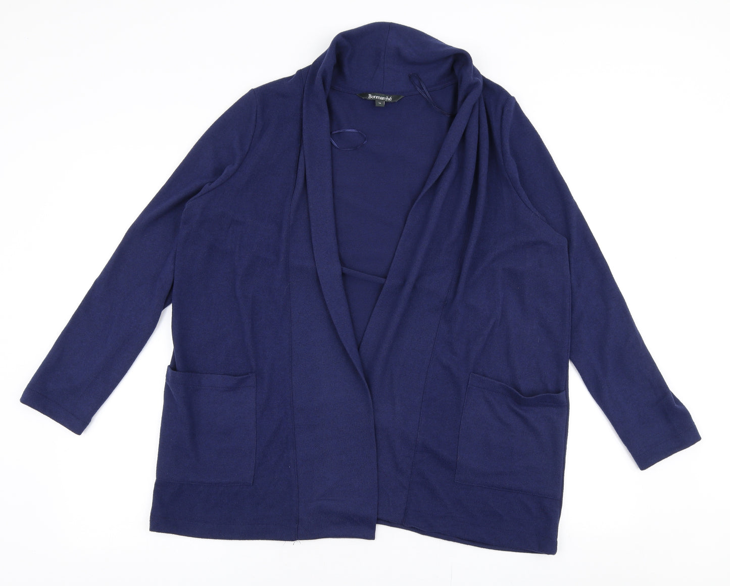 Bonmarché Womens Blue V-Neck  Polyester Cardigan Jumper Size 16