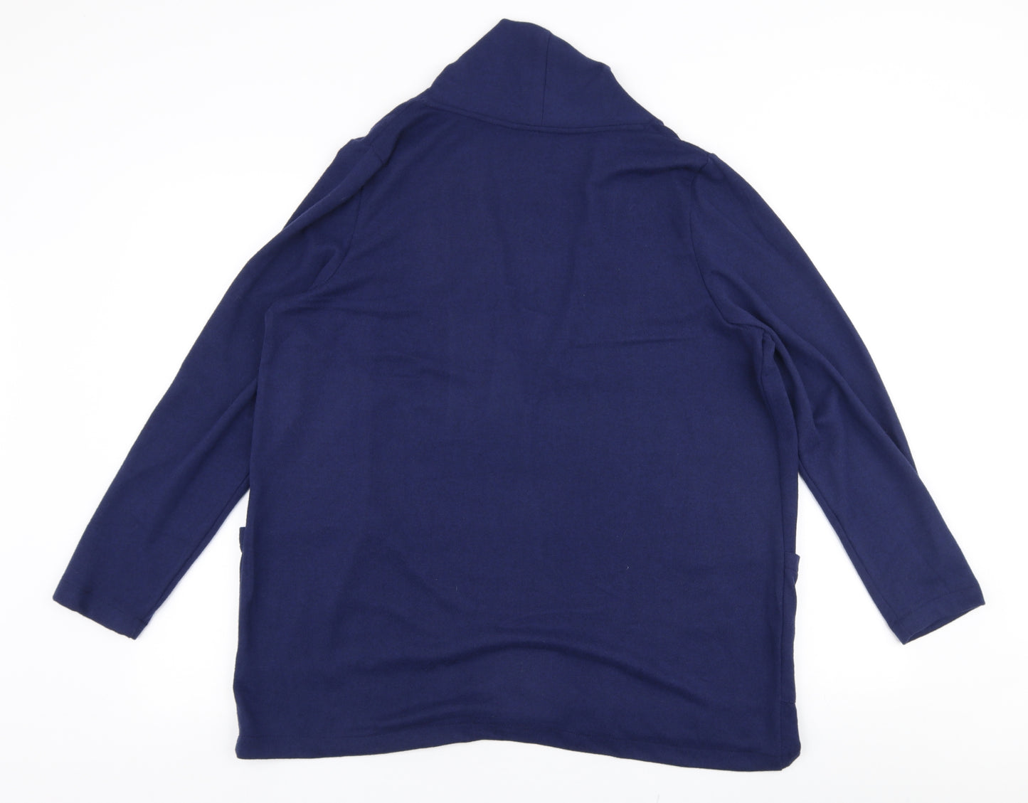 Bonmarché Womens Blue V-Neck  Polyester Cardigan Jumper Size 16