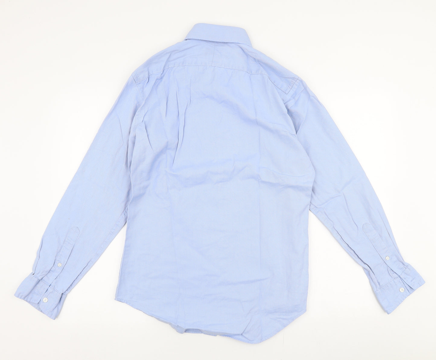 John Francomb Mens Blue  Cotton  Dress Shirt Size 15.5 Collared Button