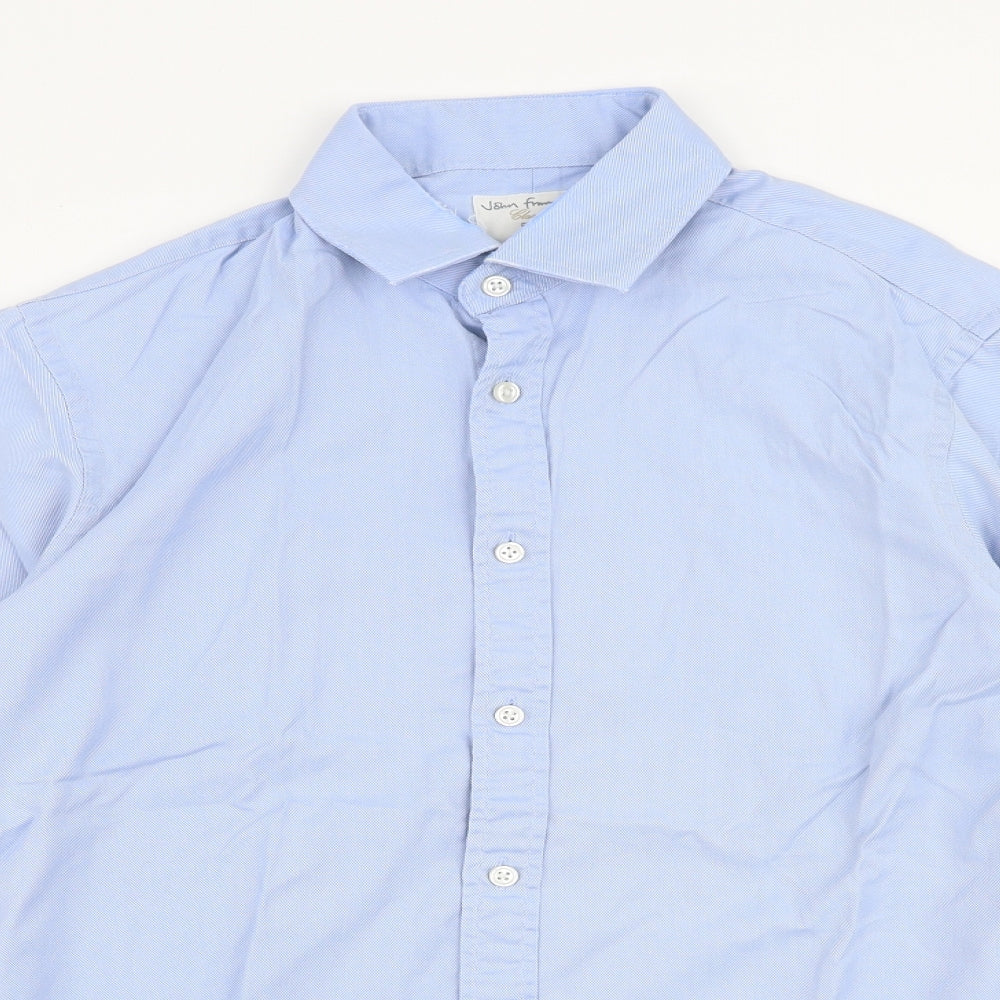 John Francomb Mens Blue  Cotton  Dress Shirt Size 15.5 Collared Button