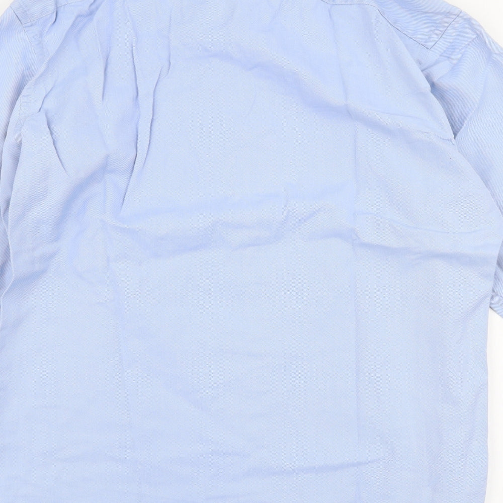 John Francomb Mens Blue  Cotton  Dress Shirt Size 15.5 Collared Button