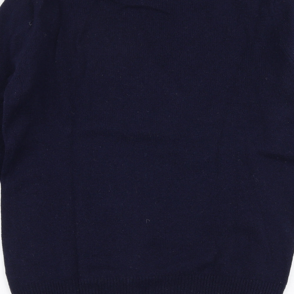 Farah Mens Blue Round Neck  Wool Pullover Jumper Size M