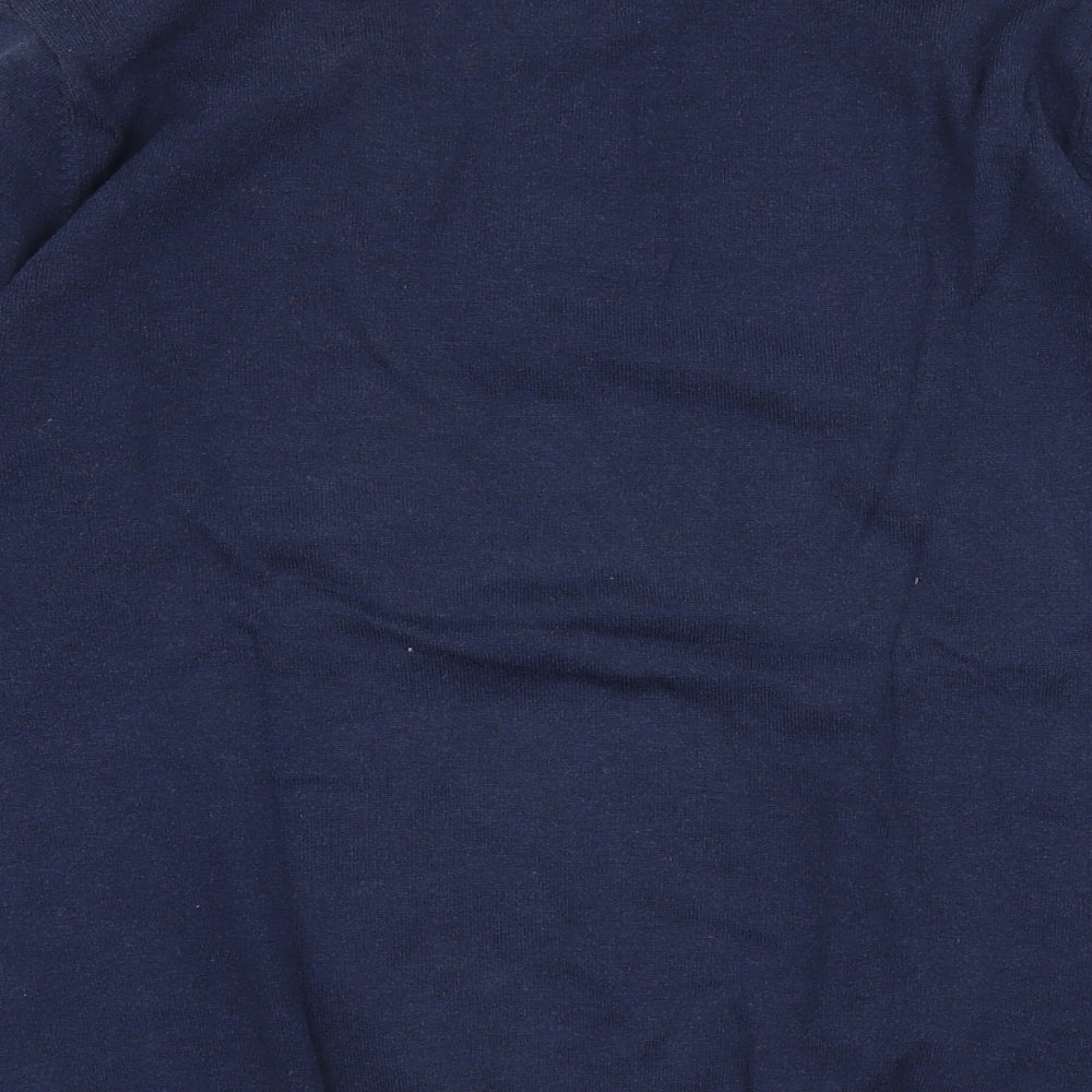 JACK & JONES Mens Blue High Neck  Acrylic Pullover Jumper Size M
