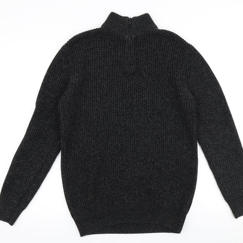NEXT Mens Grey High Neck  Acrylic Pullover Jumper Size M