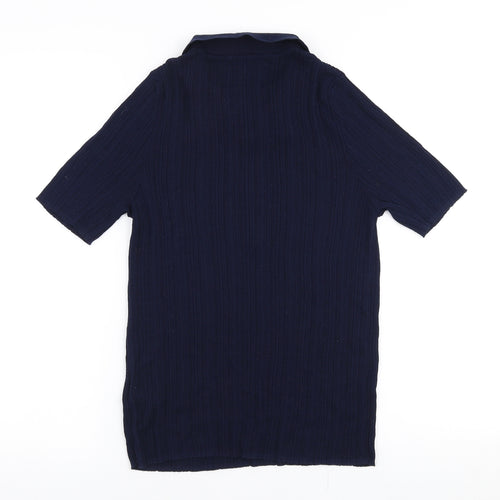NEXT Womens Blue  Viscose Basic Polo Size 16 Collared