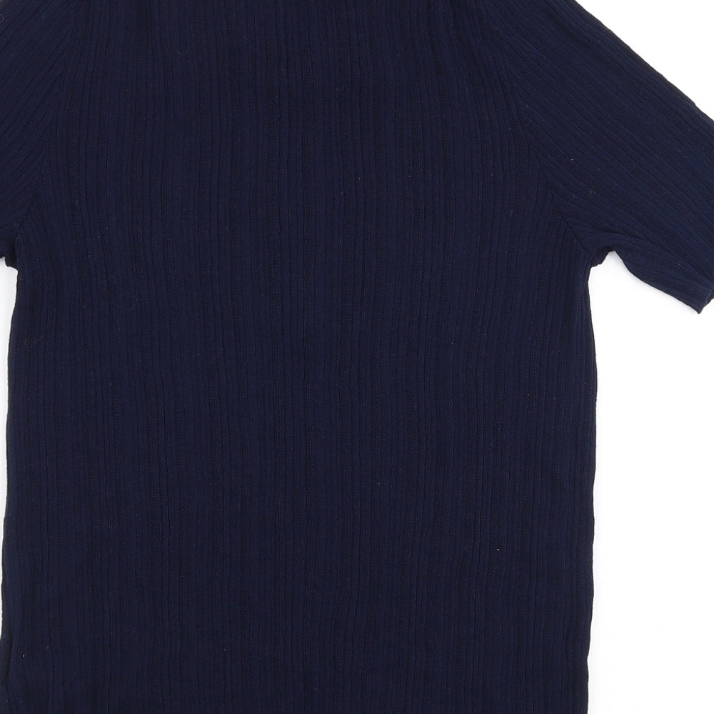 NEXT Womens Blue  Viscose Basic Polo Size 16 Collared