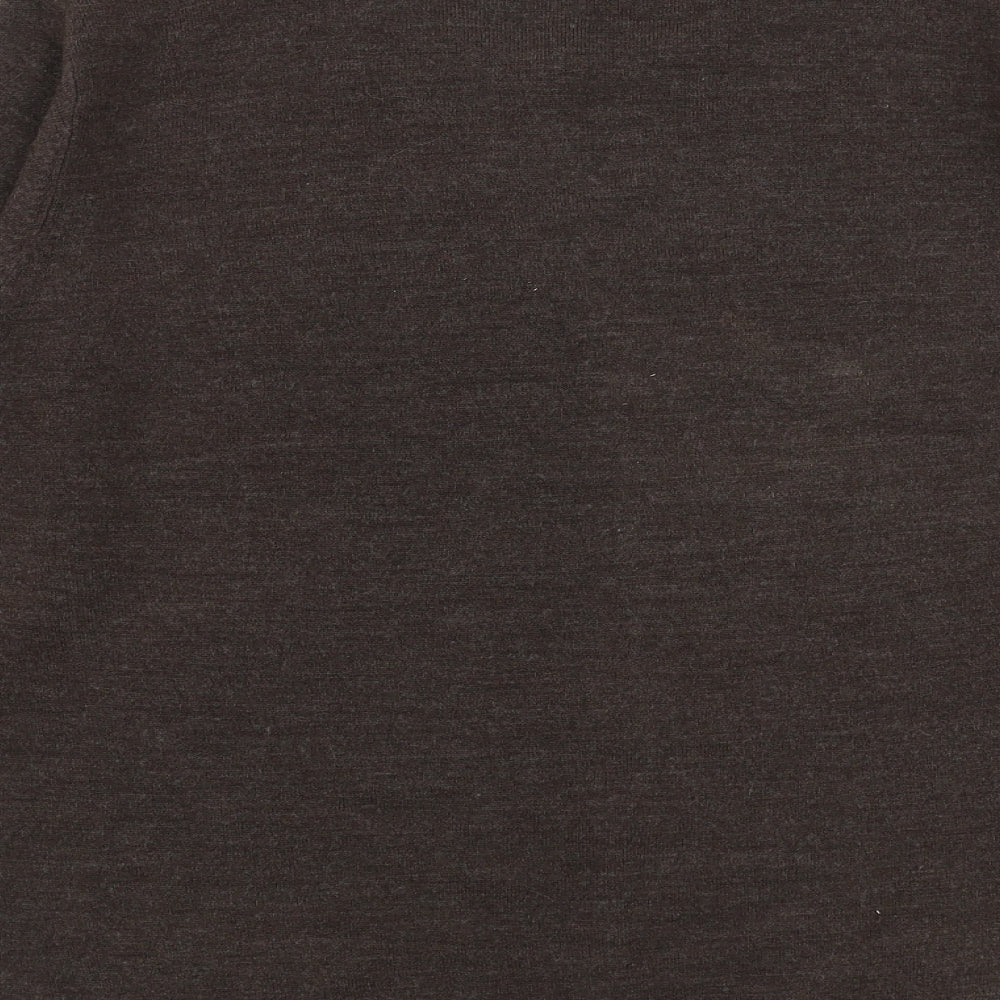 Marks and Spencer Mens Brown V-Neck  Acrylic Pullover Jumper Size M