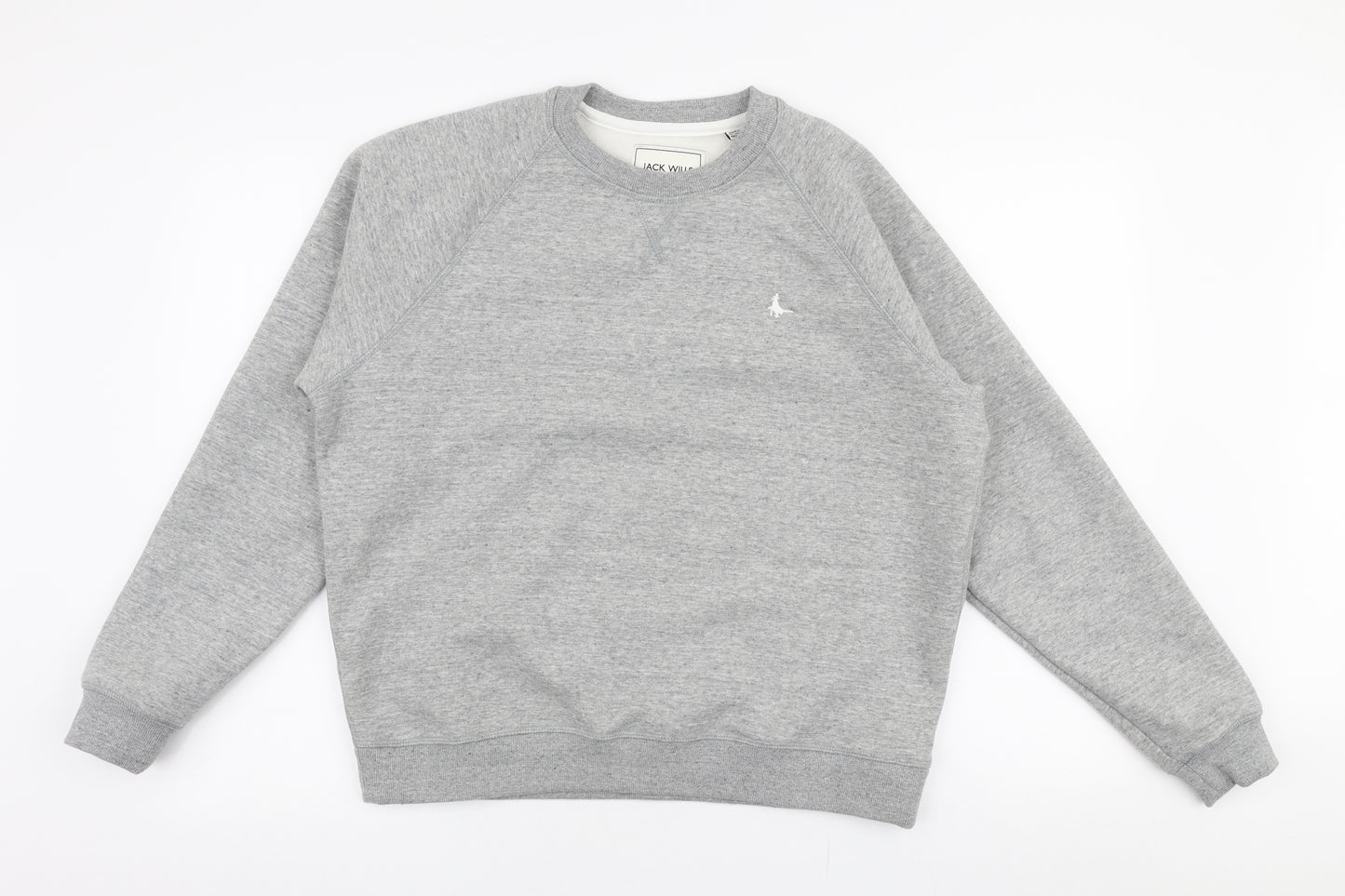 Jack Wills Womens Grey  Cotton Pullover Sweatshirt Size 14  Pullover