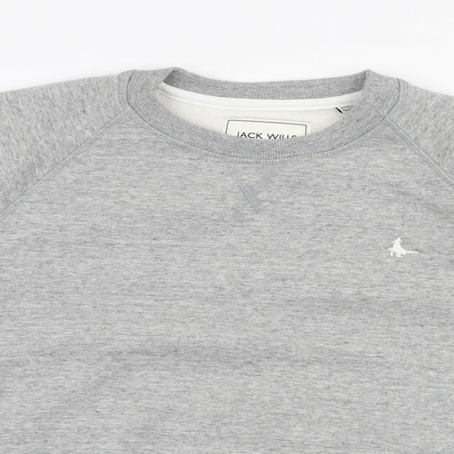 Jack Wills Womens Grey  Cotton Pullover Sweatshirt Size 14  Pullover