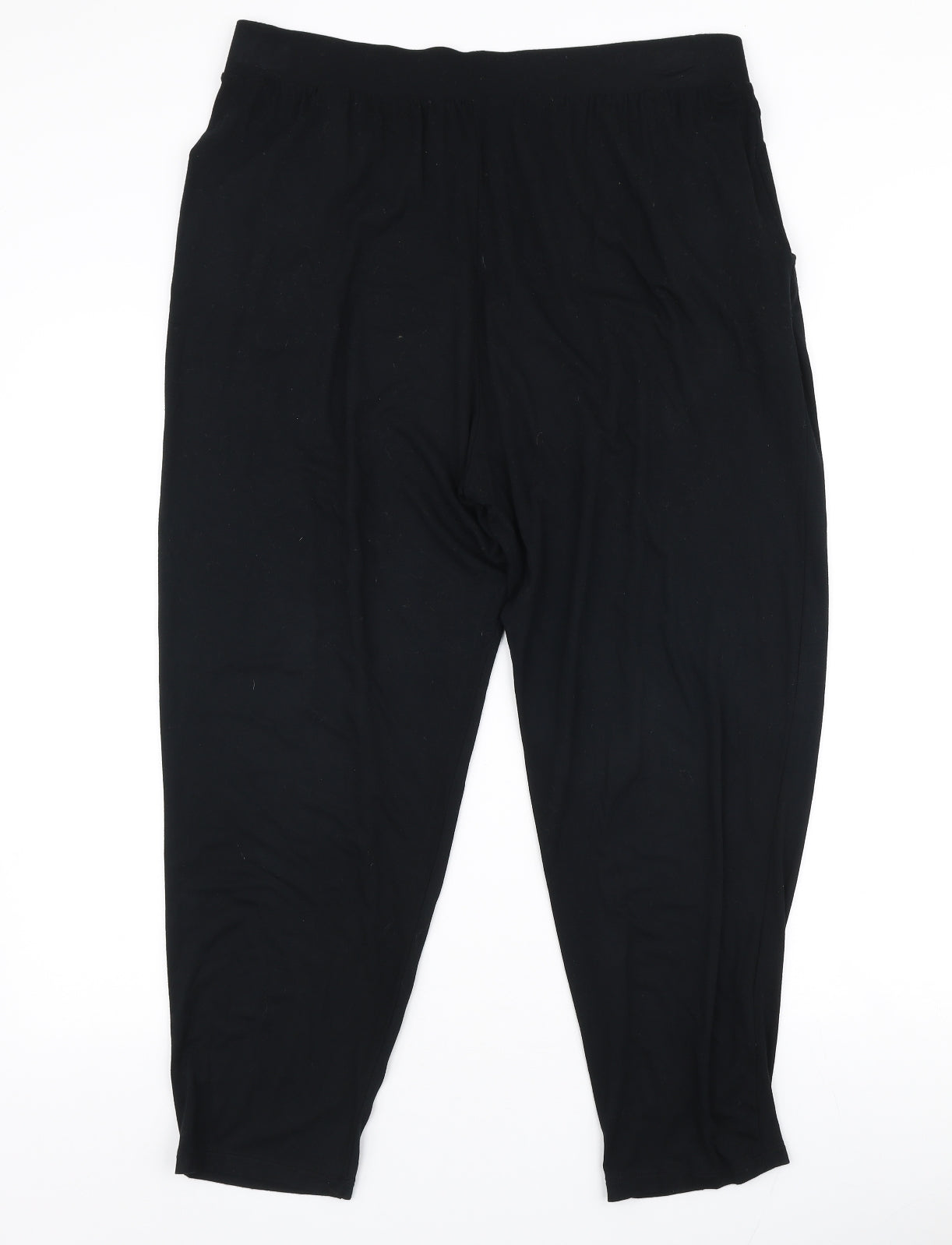 Marks and Spencer Womens Black  Viscose Jogger Trousers Size 16 L25 in Regular