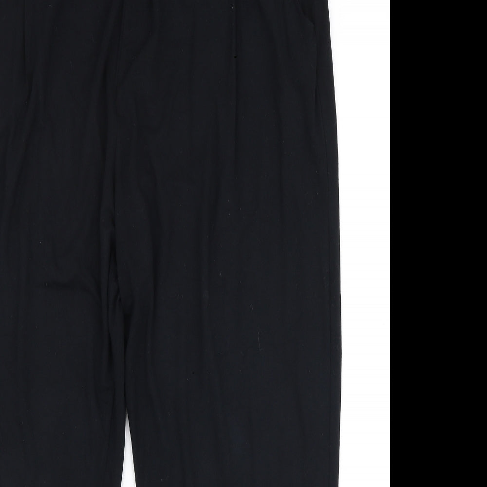 Marks and Spencer Womens Black  Viscose Jogger Trousers Size 16 L25 in Regular