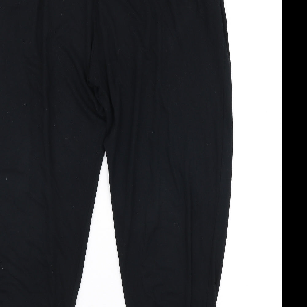 Marks and Spencer Womens Black  Viscose Jogger Trousers Size 16 L25 in Regular
