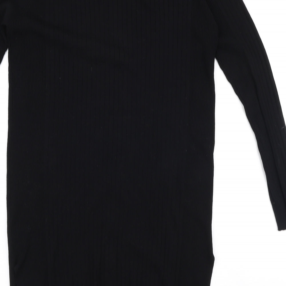 Papaya Womens Black V-Neck  Viscose Cardigan Jumper Size 18