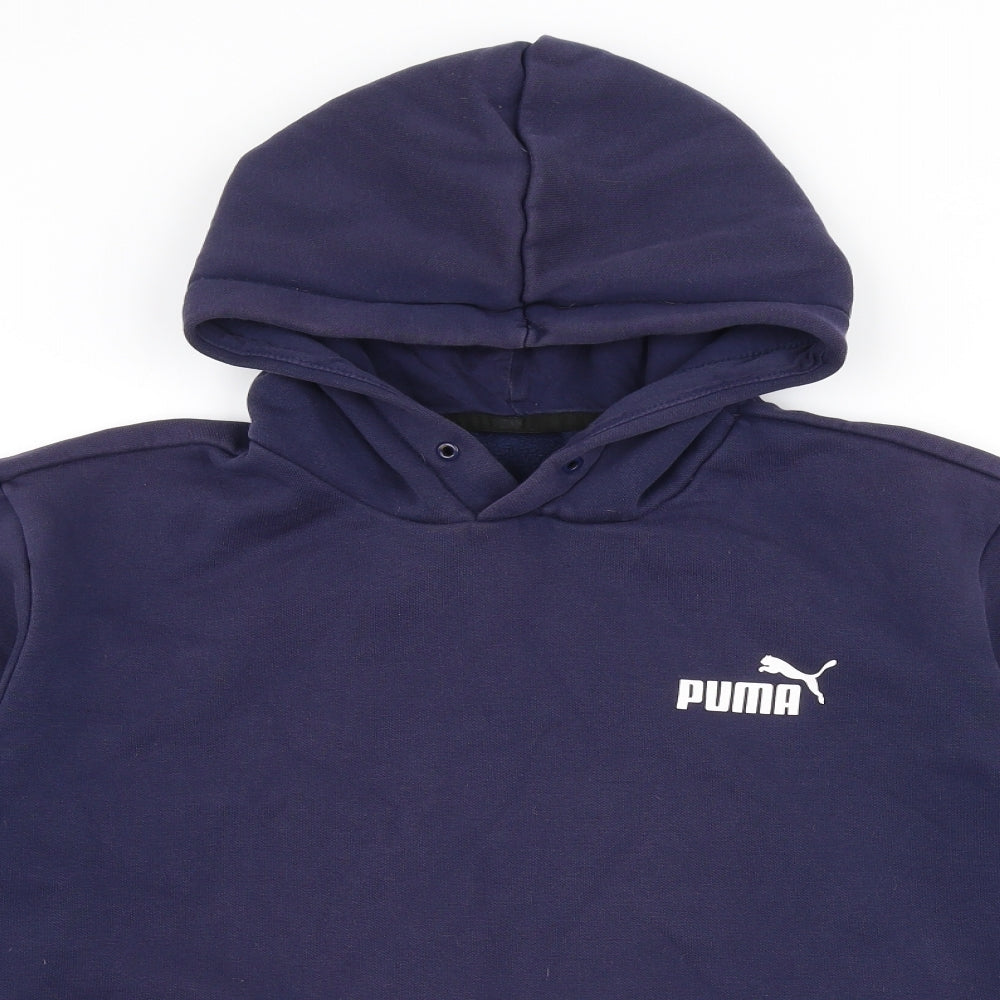 PUMA Womens Blue  Polyester Pullover Hoodie Size S  Pullover