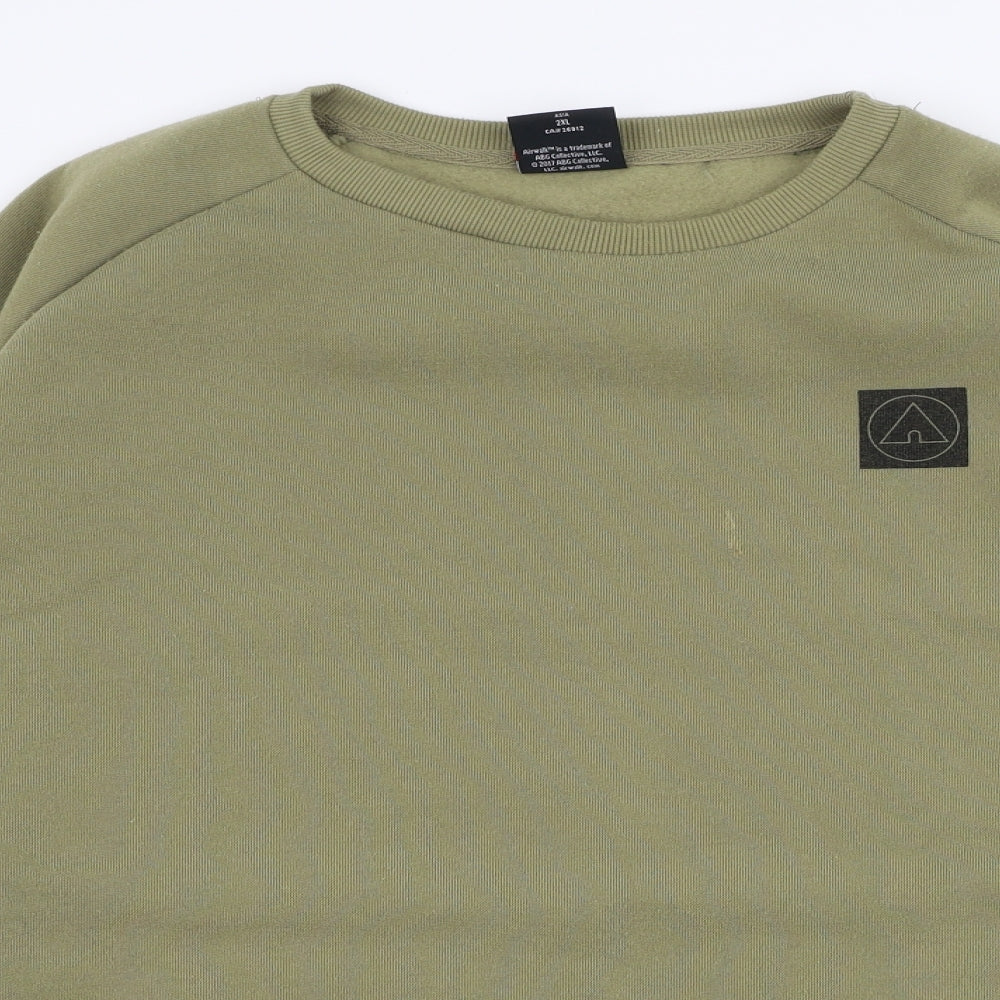 AIRWALK Mens Green  Polyester Pullover Sweatshirt Size XL