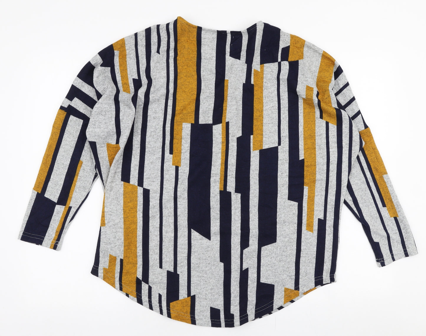Apricot Womens Multicoloured V-Neck Striped Polyester Pullover Jumper Size 12