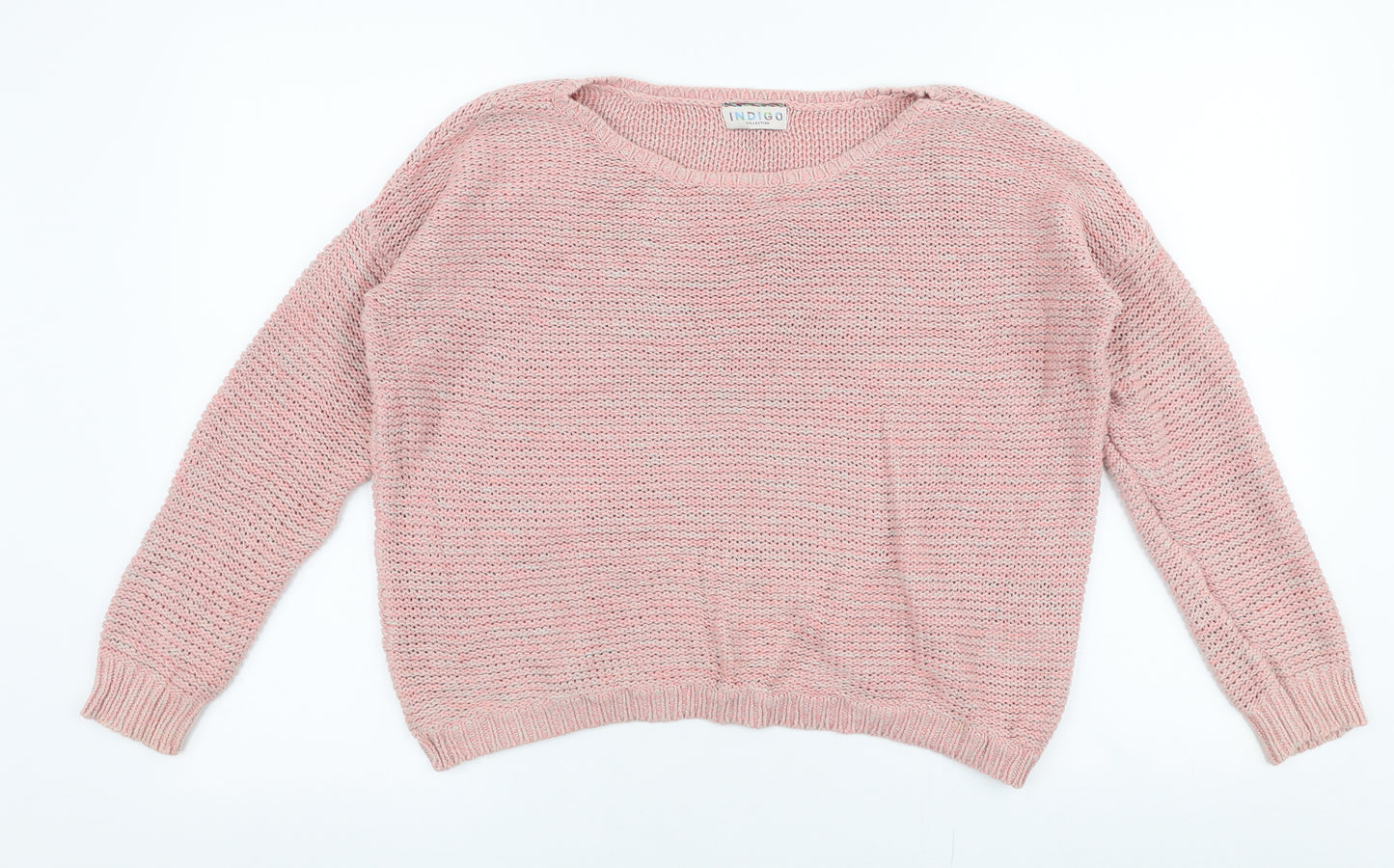 Marks and Spencer Womens Pink Boat Neck  100% Cotton Pullover Jumper Size 12