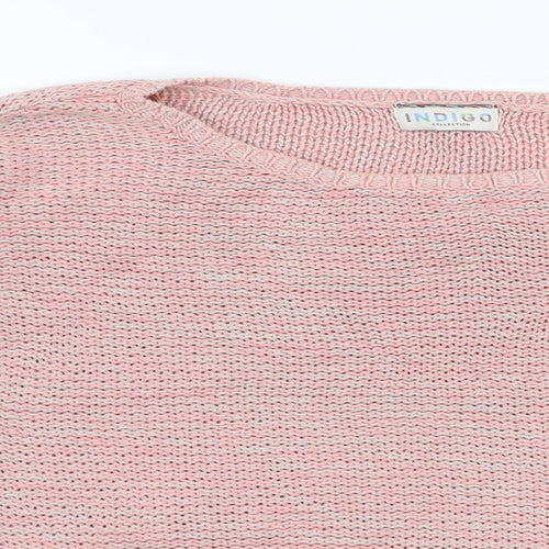 Marks and Spencer Womens Pink Boat Neck  100% Cotton Pullover Jumper Size 12