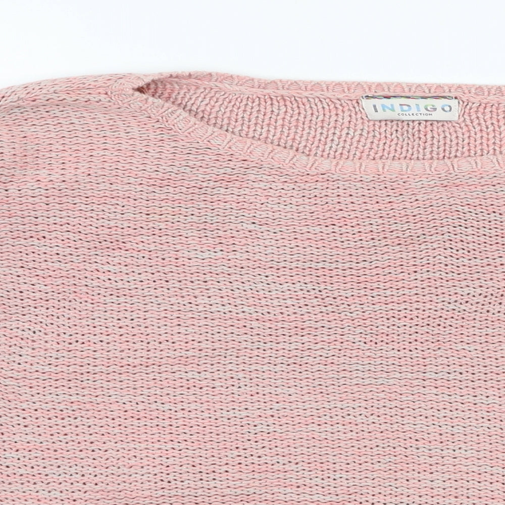 Marks and Spencer Womens Pink Boat Neck  100% Cotton Pullover Jumper Size 12