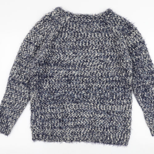 Pebble Bay Womens Blue Round Neck  Polyester Pullover Jumper Size L