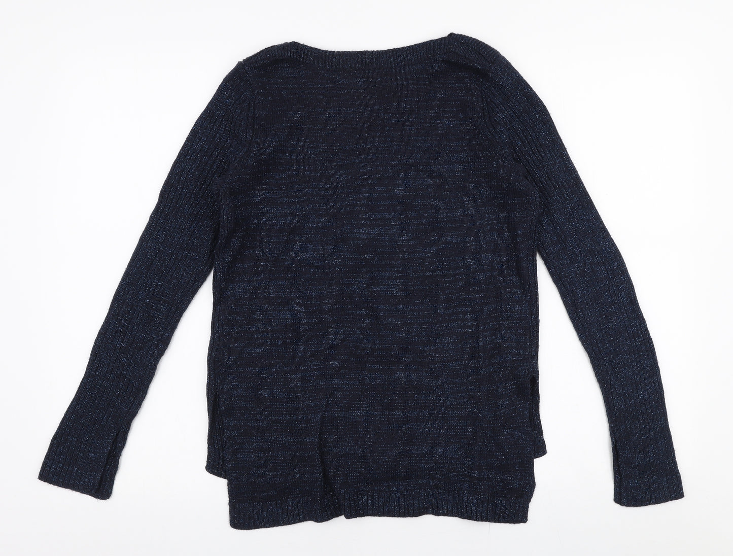 H&M Womens Blue Round Neck  Acrylic Pullover Jumper Size S