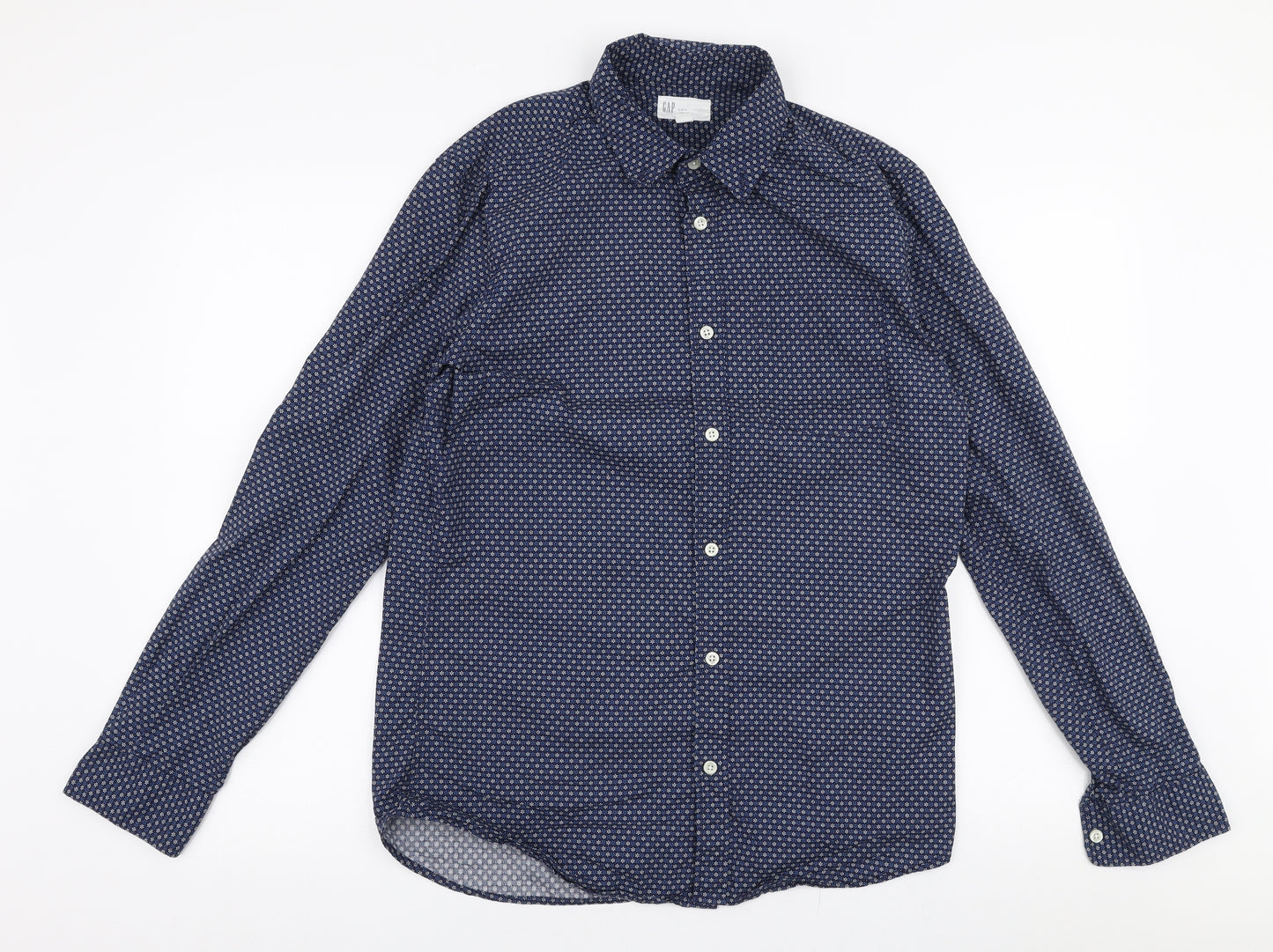 Gap Mens Blue  Cotton  Button-Up Size S Collared Button