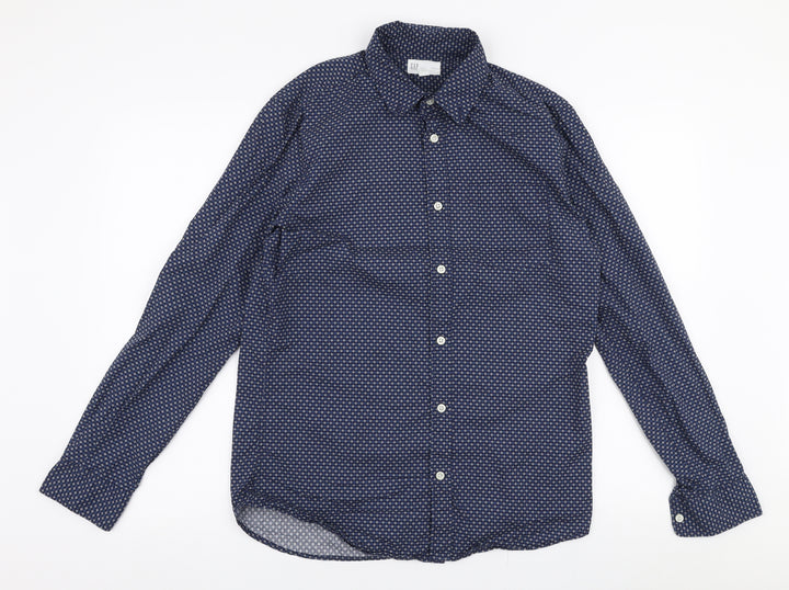 Gap Mens Blue  Cotton  Button-Up Size S Collared Button