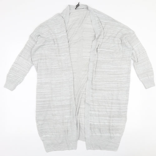 Sense Womens Grey V-Neck  Acrylic Cardigan Jumper Size M