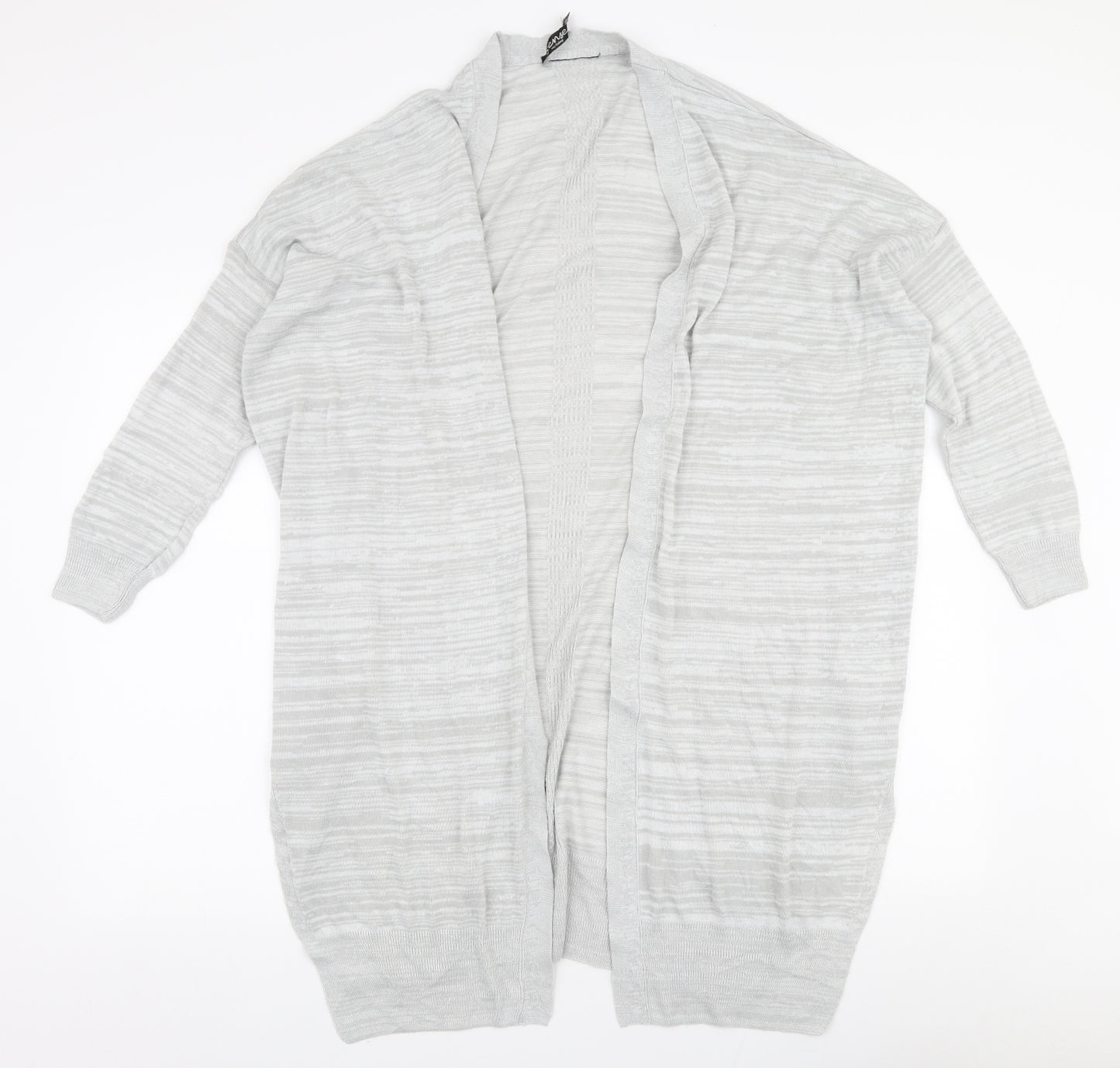 Sense Womens Grey V-Neck  Acrylic Cardigan Jumper Size M