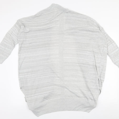 Sense Womens Grey V-Neck  Acrylic Cardigan Jumper Size M