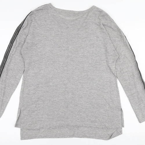 NEXT Womens Grey Round Neck  Polyester Pullover Jumper Size 14