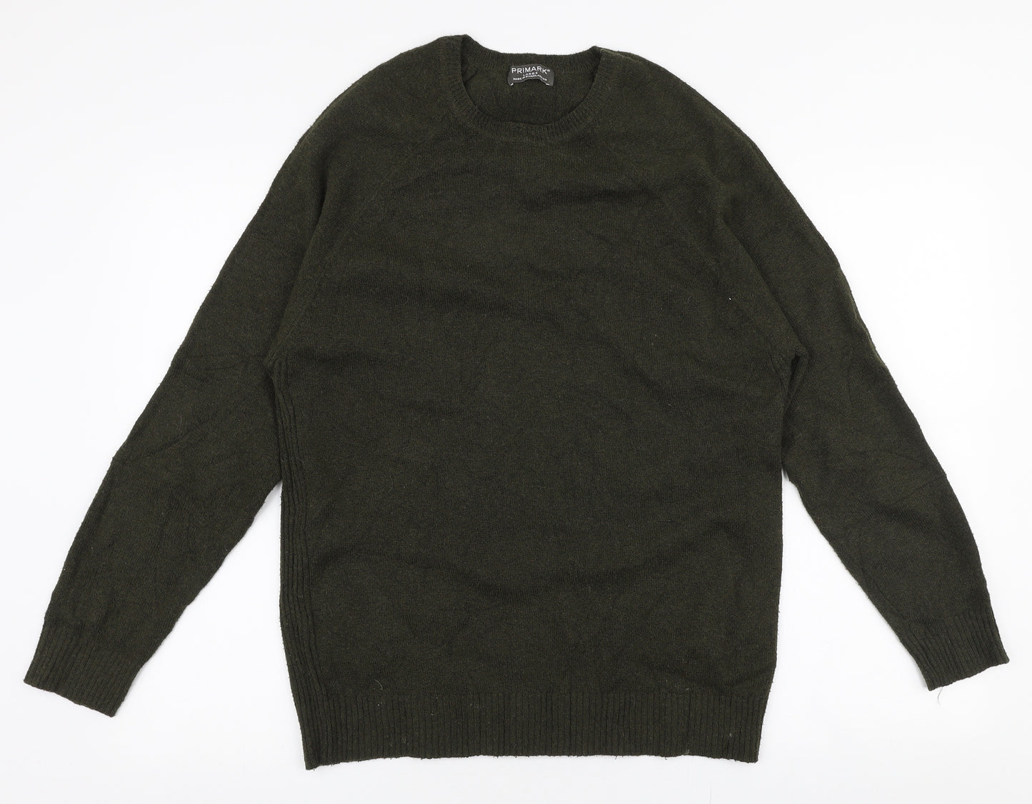 Primark Mens Green Round Neck  Polyester Pullover Jumper Size L