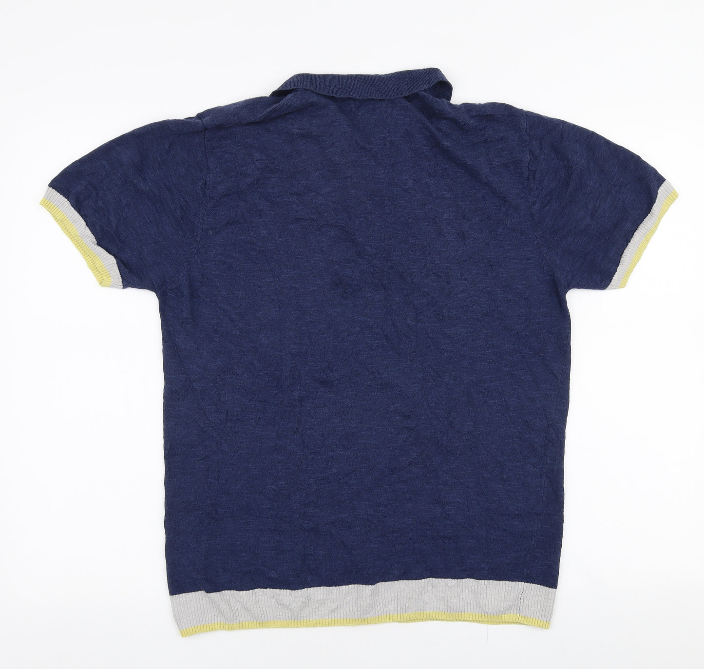 Giovani Mens Blue  Polyester  Polo Size XL Collared Button