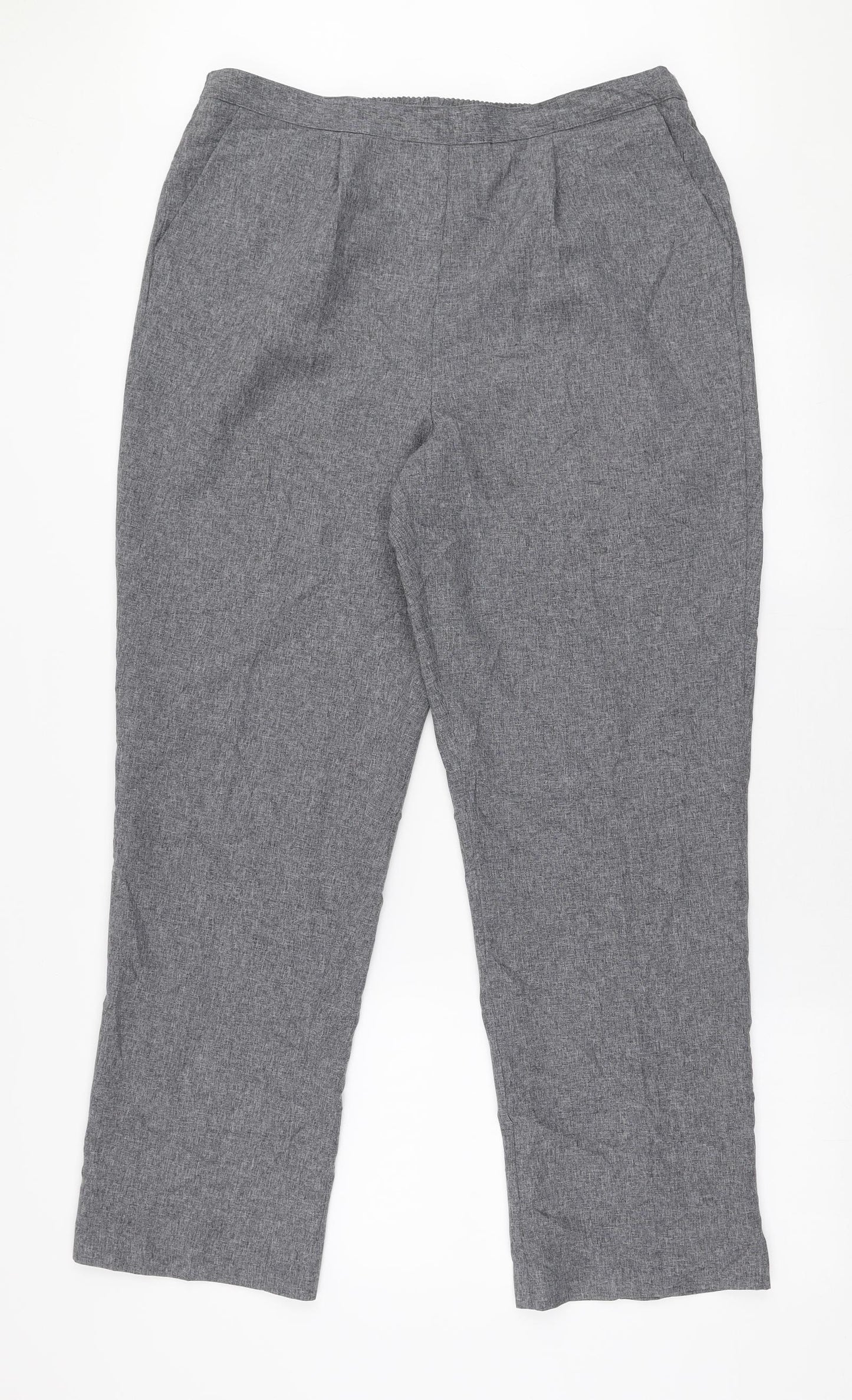 Bonmarché Womens Grey  Polyester Dress Pants Trousers Size 16 L28 in Regular
