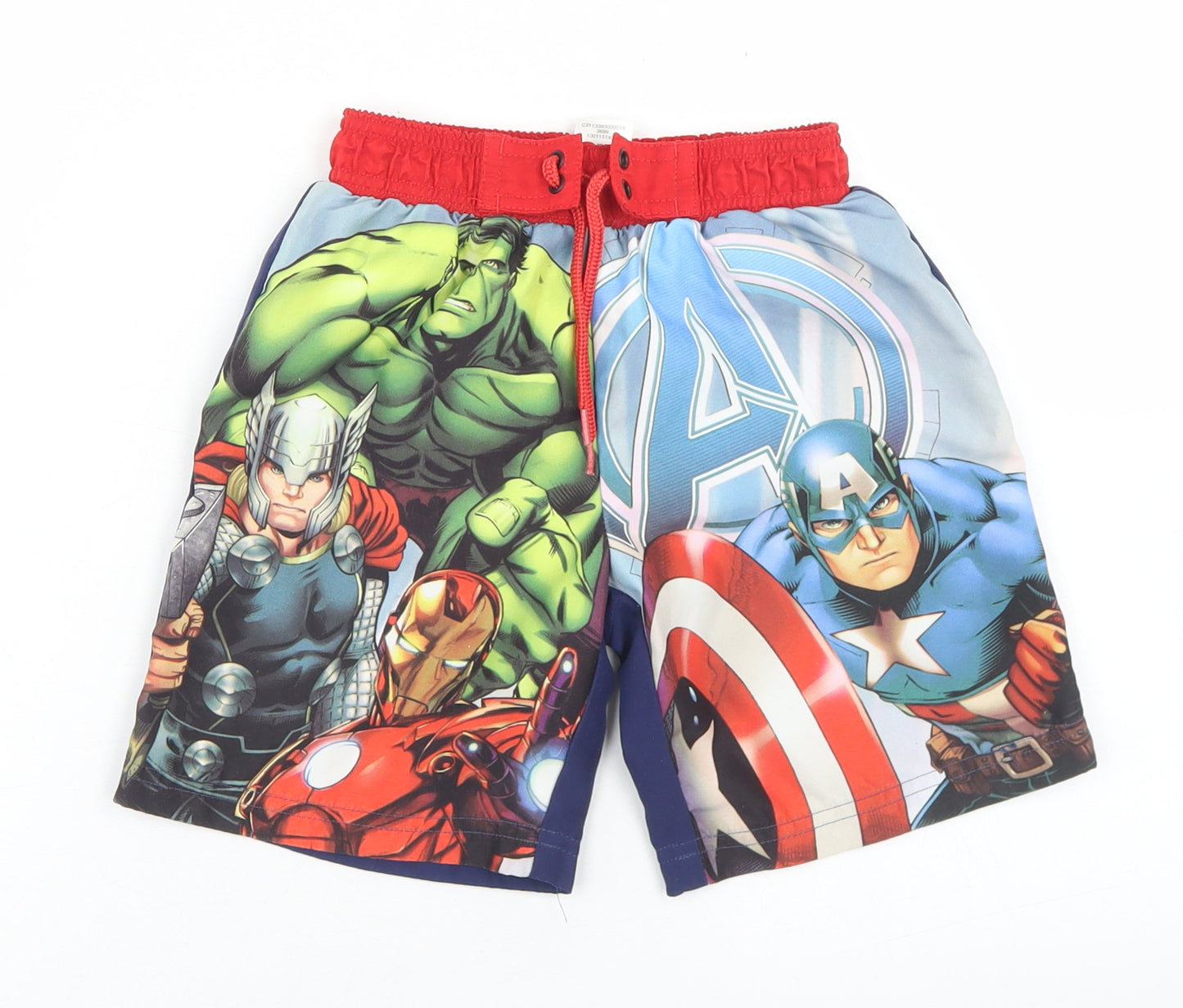 Matalan Boys Blue  Polyester Sweat Shorts Size 4-5 Years  Regular Drawstring - Marvel Avengers