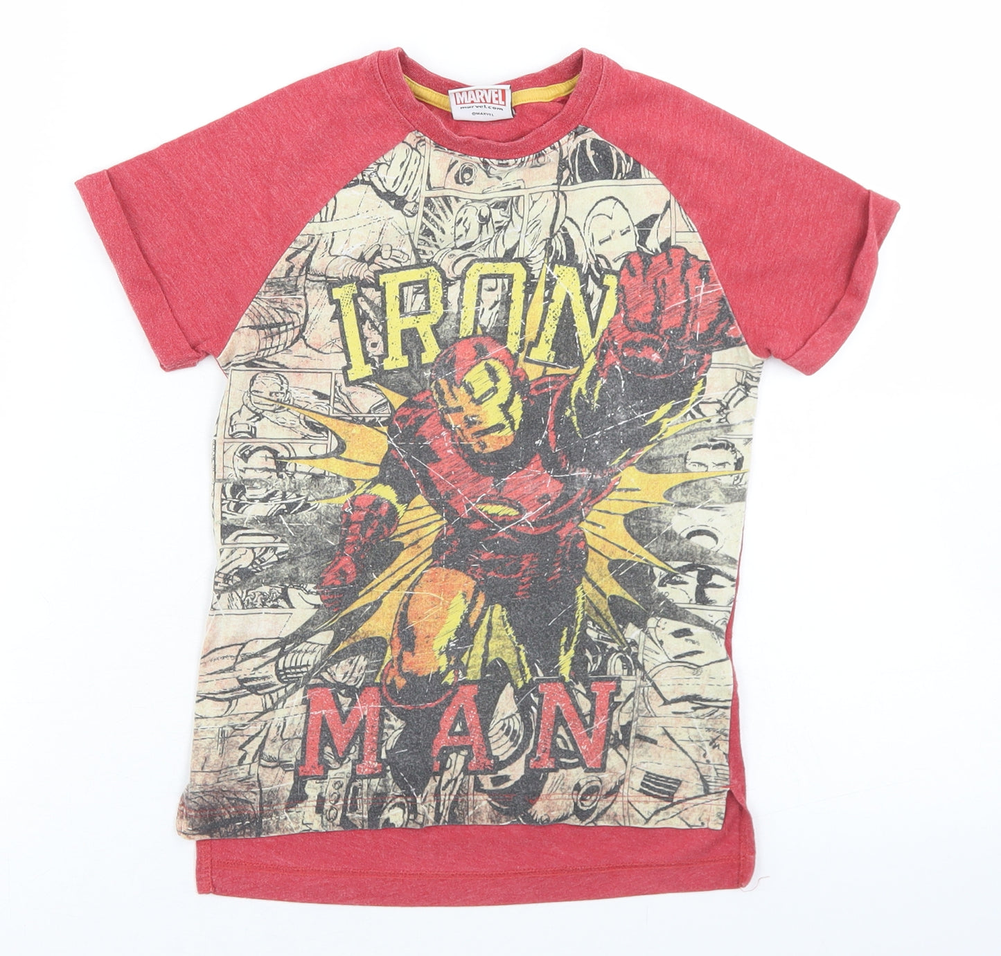 NEXT Boys Red  Cotton Basic T-Shirt Size 5 Years Crew Neck  - Marvel Iron Man