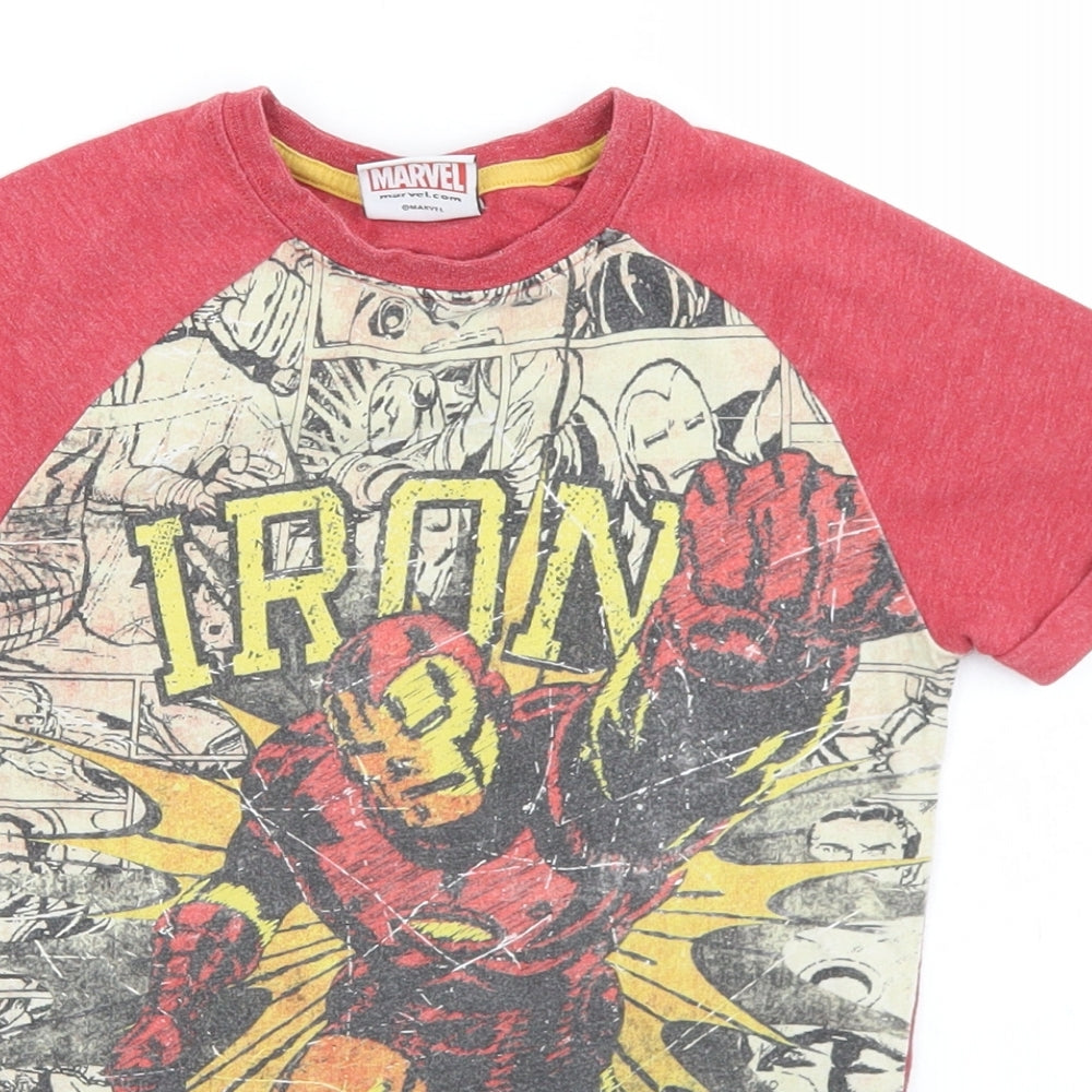 NEXT Boys Red  Cotton Basic T-Shirt Size 5 Years Crew Neck  - Marvel Iron Man