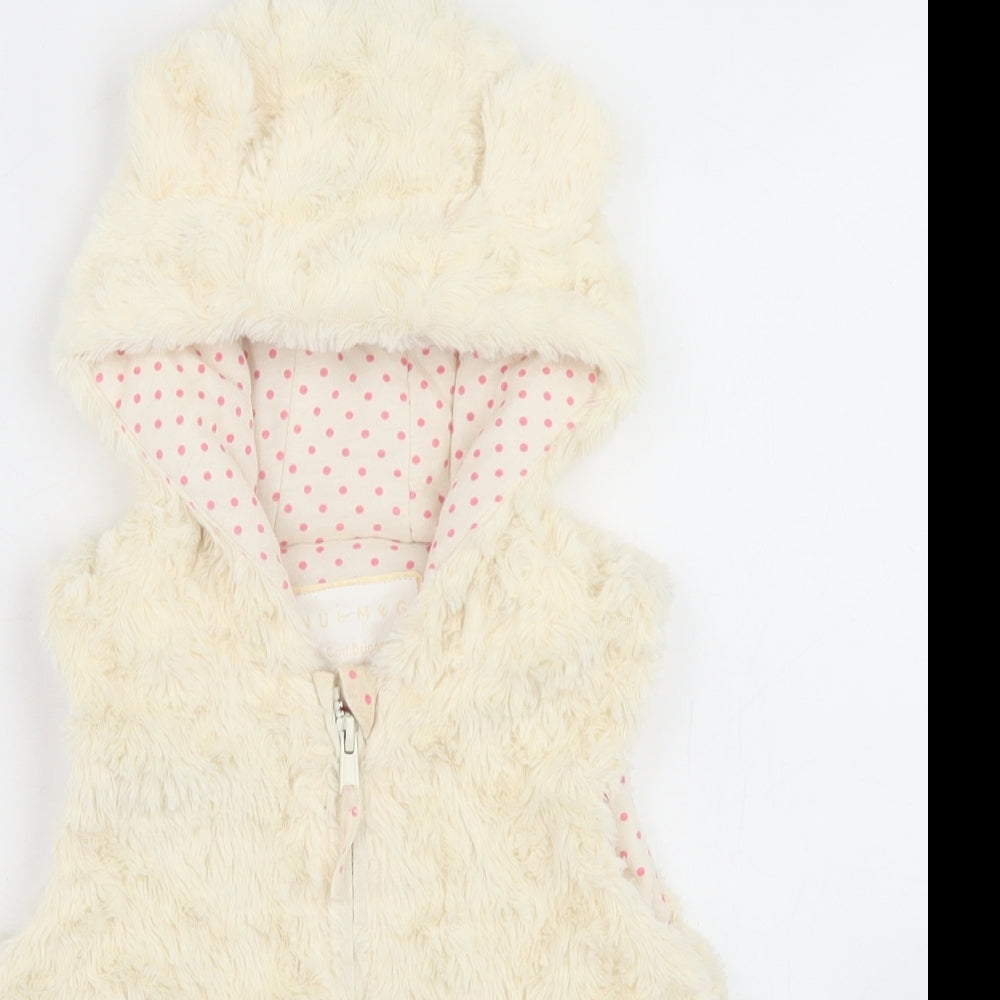 Nutmeg Girls Ivory   Gilet Jacket Size 3-4 Years  Zip