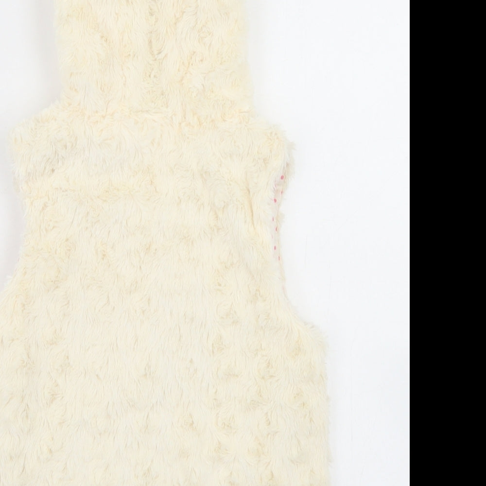Nutmeg Girls Ivory   Gilet Jacket Size 3-4 Years  Zip