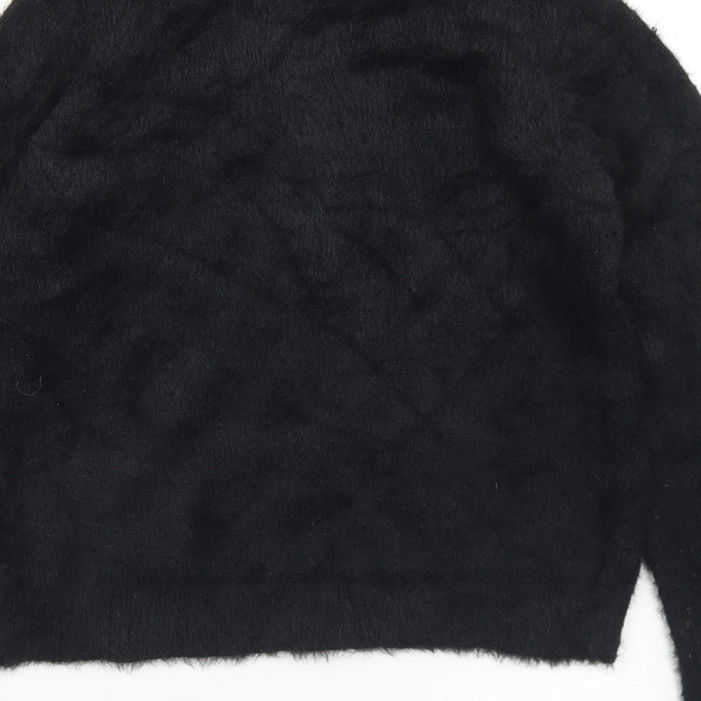 Primark Girls Black Mock Neck  Polyamide Pullover Jumper Size 12-13 Years   - YES