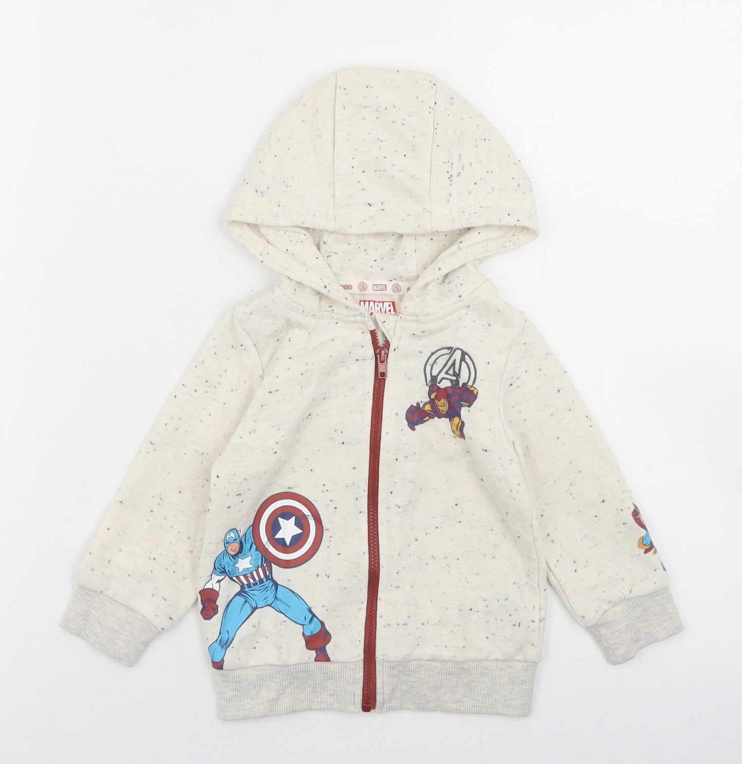 Primark Boys Beige   Jacket  Size 12-18 Months   Zip - Marvel Avengers