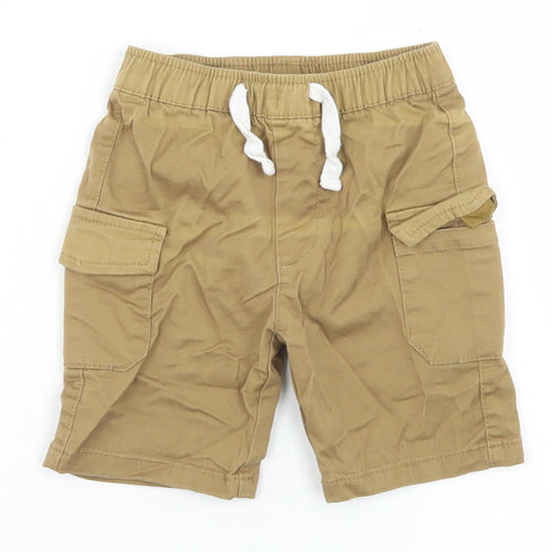 Dunnes Stores Boys Green  Cotton Cargo Shorts Size 2-3 Years  Regular Drawstring